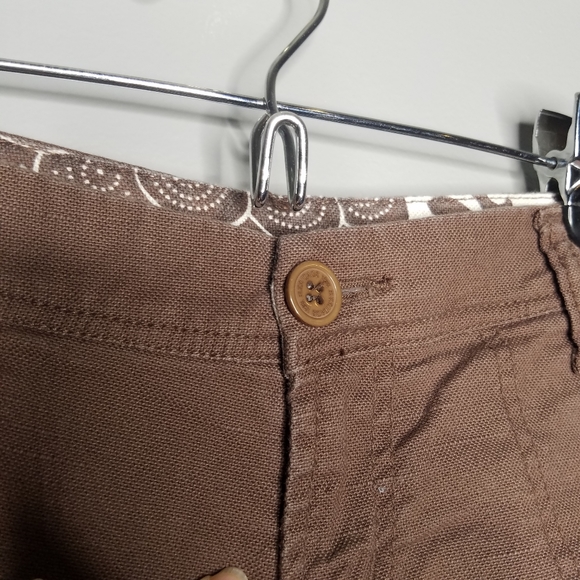 Heritage 1981 Brown Linen Shorty Shorts Juniors 3 - Picture 3 of 10